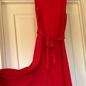 J. Crew Red Pleated Jumpsuit